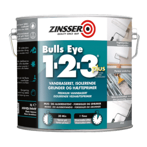 Zinsser Bulls Eye 1-2-3 Plus Hvid Grunder - 2,5 L